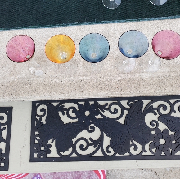 5 Wine/cordial Glasses 💙💛💜 - Picture 4 of 8